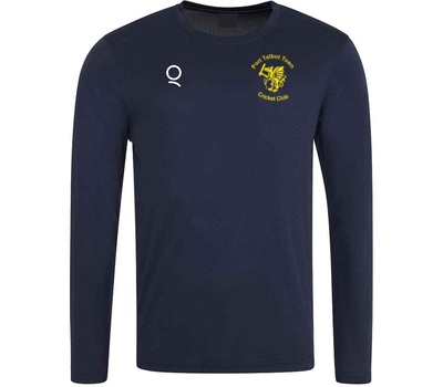 Qdos Cricket Port Talbot CC Navy Long Sleeve Training Shirt