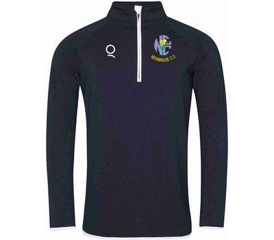 Qdos Cricket Newbridge CC 1/4 Zip Navy Long Sleeve Top