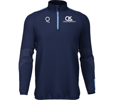 Qdos Cricket Chelston & Kingskerswell CC Qdos Edge Pro 1/4 Zip Midlayer Navy Sky