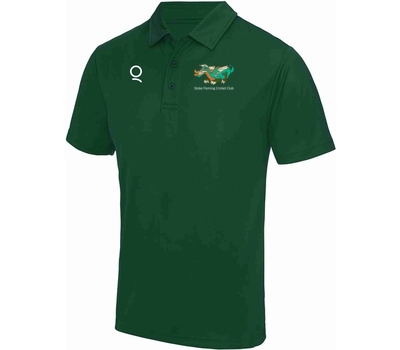 Qdos Cricket Stoke Fleming CC Qdos Polo Shirt Green